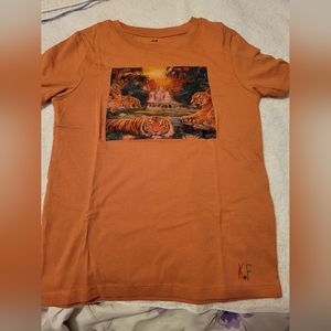 Orange custom-made tiger T-Shirt